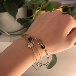 Stackable gold bracelets